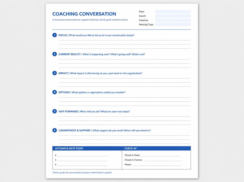 Preview of Coaching conversation template